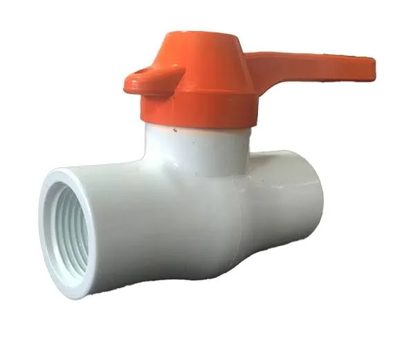 Válvula esférica de PVC con manija naranja