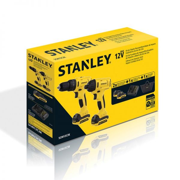 Taladro + Atornillador Stanley SCHI12C2K-B3 - Imagen 2