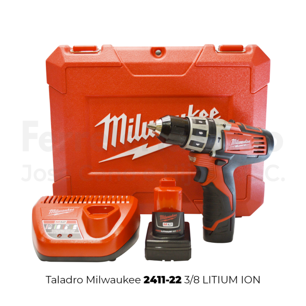 Taladro Milwaukee 2411-22 3/8 LITIUM ION