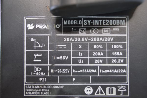 Soldadora Pegaso inverter TIG Electrodo 110-220V - Imagen 2
