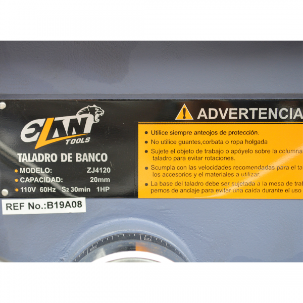 Taladro de pedestal Elan Tools 1 hp 20mm - Imagen 5