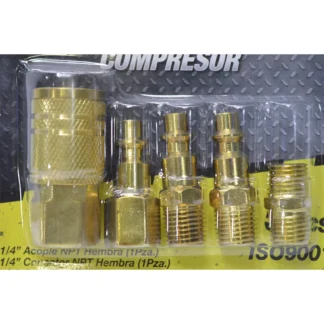 Acoples Rápidos JEM para Compresor 1/4 - Juego 5 Piezas