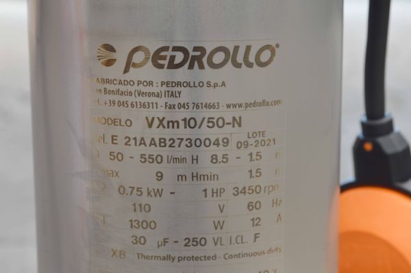 Bomba sumergible Pedrollo VXM10/50/N 1HP - Imagen 4