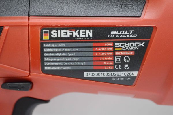 Rotormartillo Siefken SD2631 800W - Imagen 3