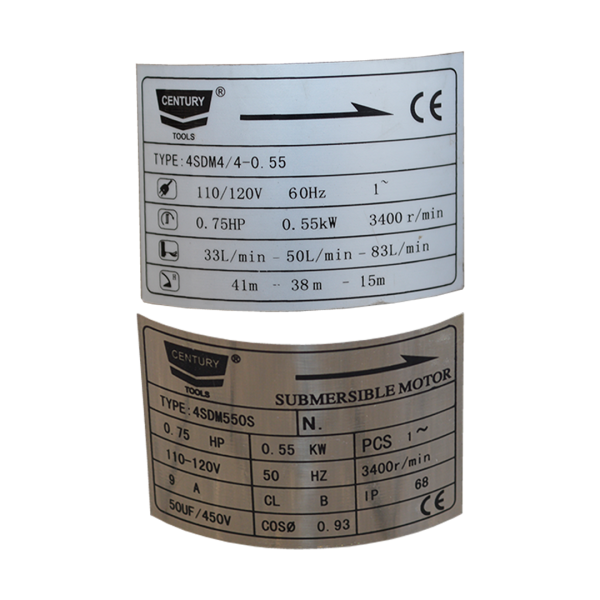 Bomba sumergible Century 0.75HP 1.5M 4SDM4/4 - Imagen 2