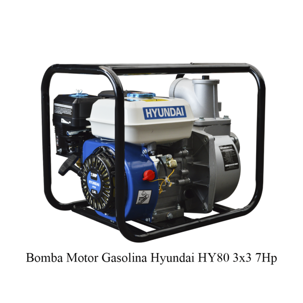 Bomba Motor Gasolina Hyundai HY80 7Hp 3x3 Pulgadas
