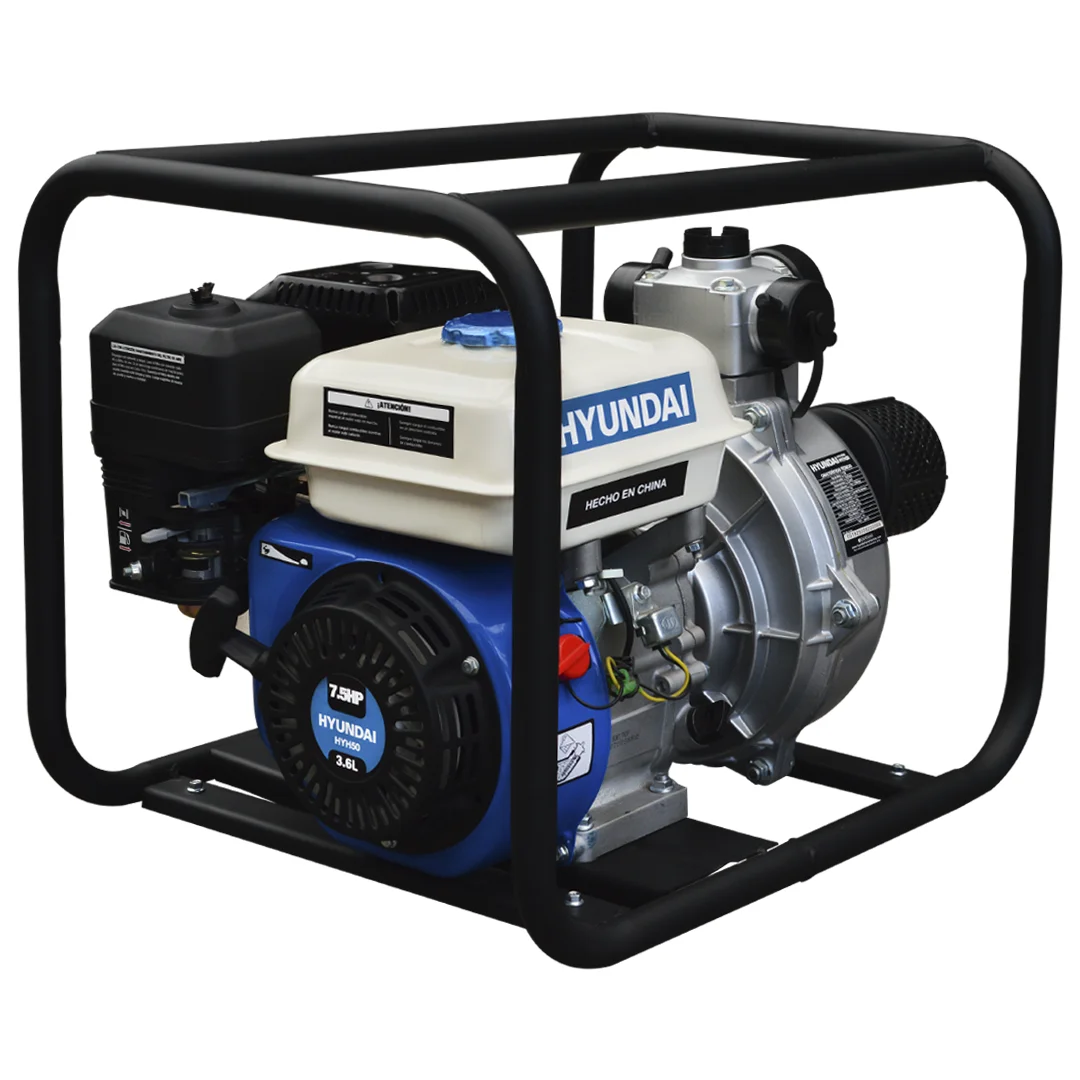 Motobomba Hyundai de gasolina 7.5 HP para riego
