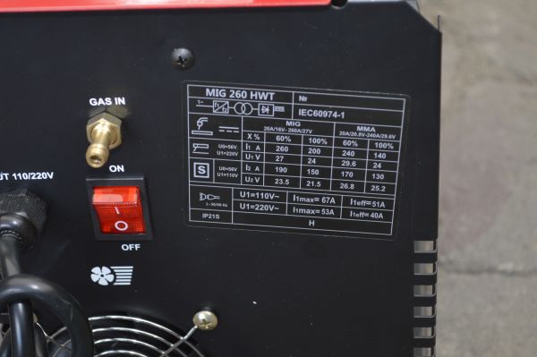 Soldadora Hwt Mig Tig Mma 260Amp 220v - Imagen 4