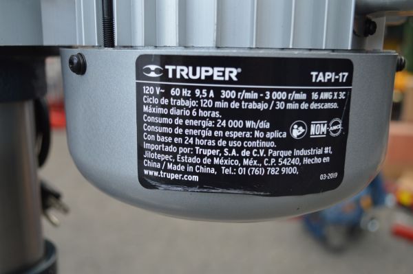 Taladro Pedestal Truper 1.5HP Choque 16mm - Imagen 3