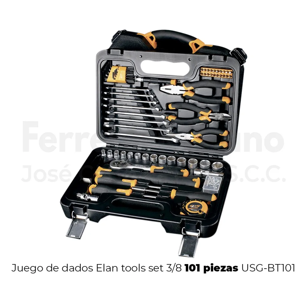 Juego de herramientas Elan Tools USG-BT101 de 101 piezas en maletín