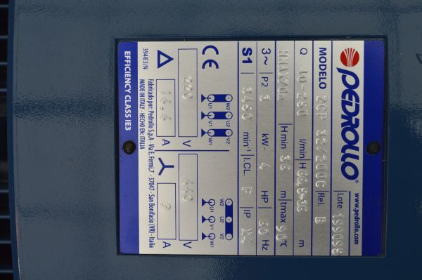 Bomba Pedrollo Centrifuga 2CP32-200C 4Hp 220-440v - Imagen 3