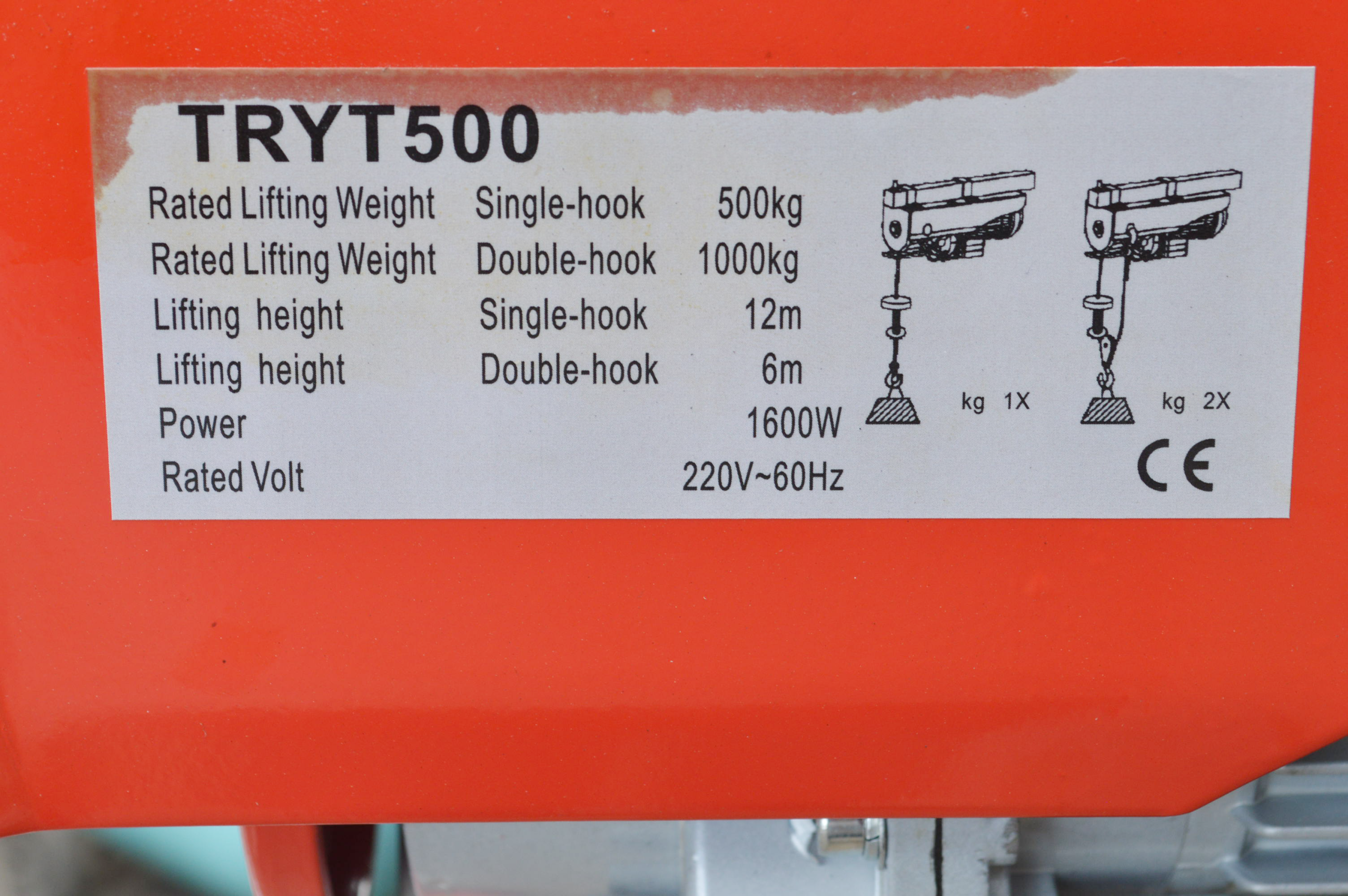 Tecle Eléctrico Torin TRYT500 1000-500KG 220V - Imagen 3