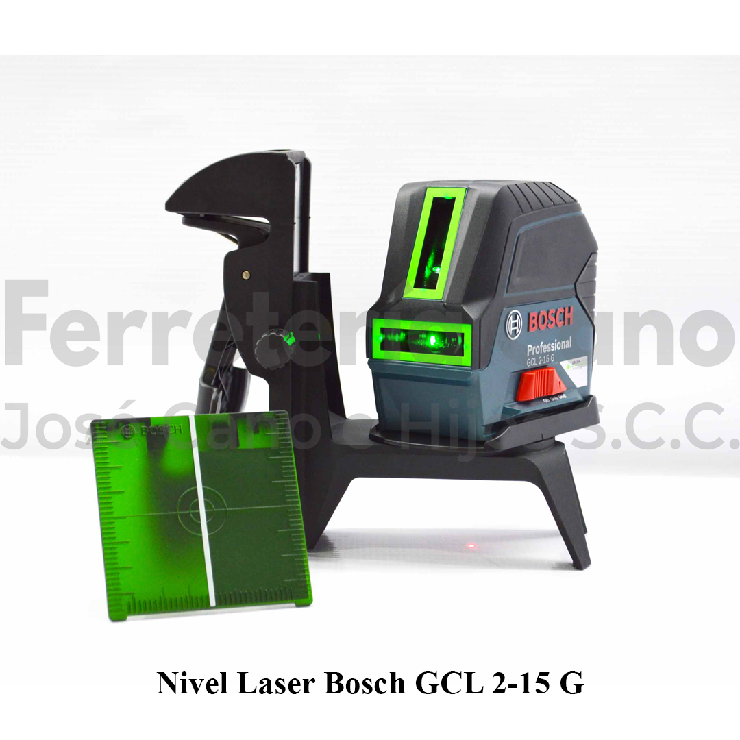 0601066J00 Nivel Láser verde Bosch GCL 2-15 G 15m con puntos de plomada