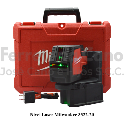 Nivel Laser Milwaukee 2Lineas, Puntos 35222-21 50M Luz Verde