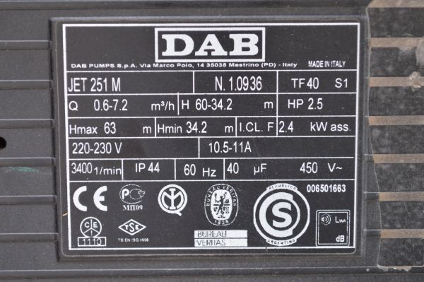 Bomba Dab JETM-251m 2.5Hp 220v - Imagen 4