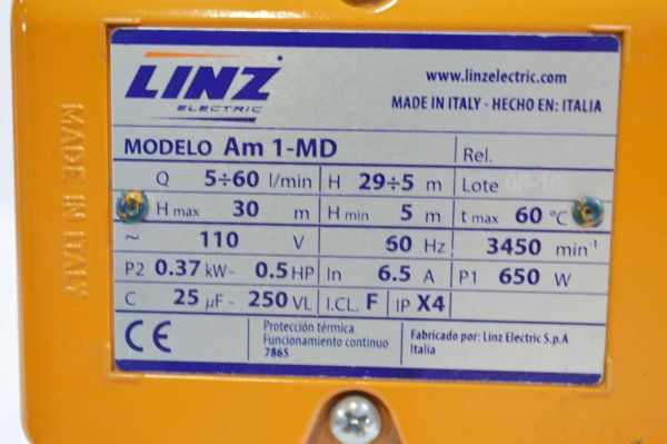 Bomba Linz Am1-pro 0.5Hp 110v - Imagen 3