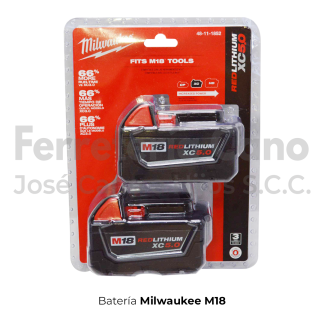 Batería Milwaukee M18 REDLITHIUM 48-11-1852 Pack 2 Piezas