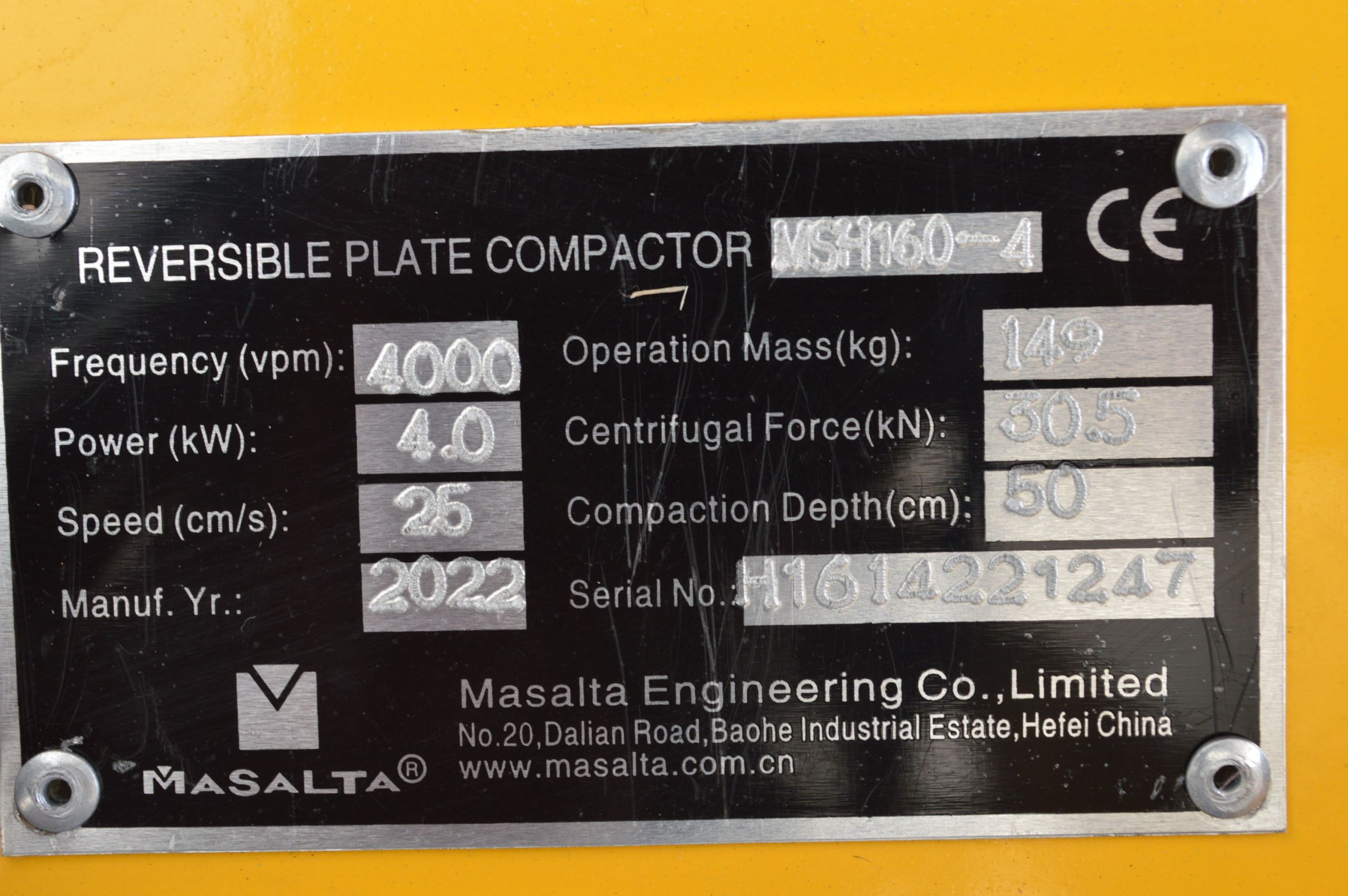 Compactadora de Placa Masalta MSH160E-4 Honda GX200 - Imagen 2