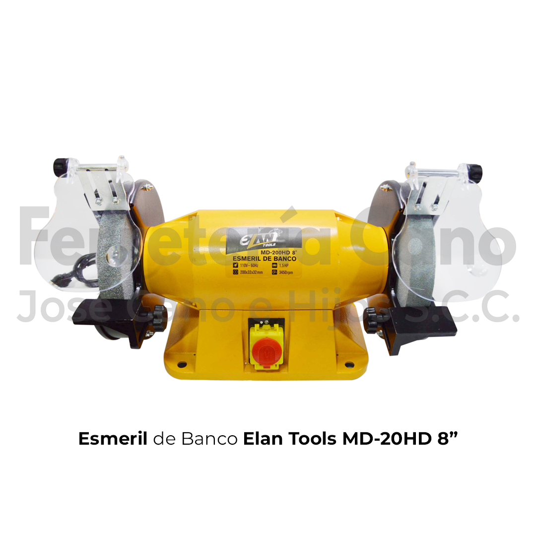 Esmeril de banco Elan Tools 1 1/2 hp 8x1 1/4 industrial - Ferretería Cano