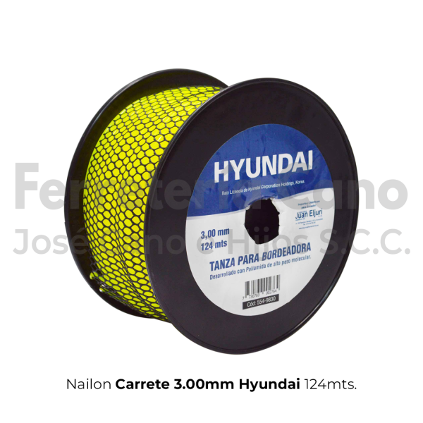 Nailon carrete Hyundai 3mm rollo de 124 metros
