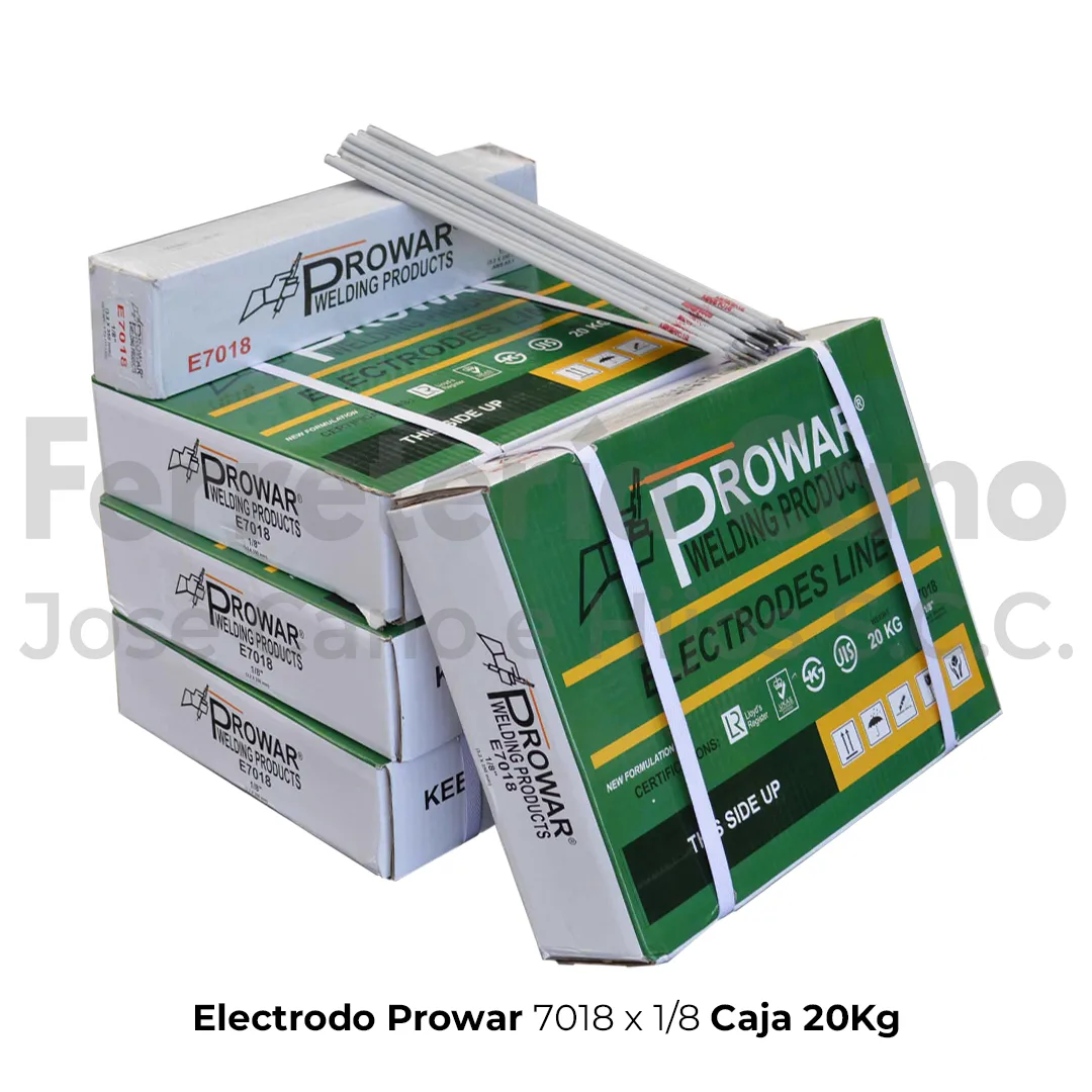 Caja de electrodos Prowar 7018 de 1/8 pulgada, 20 kilogramos