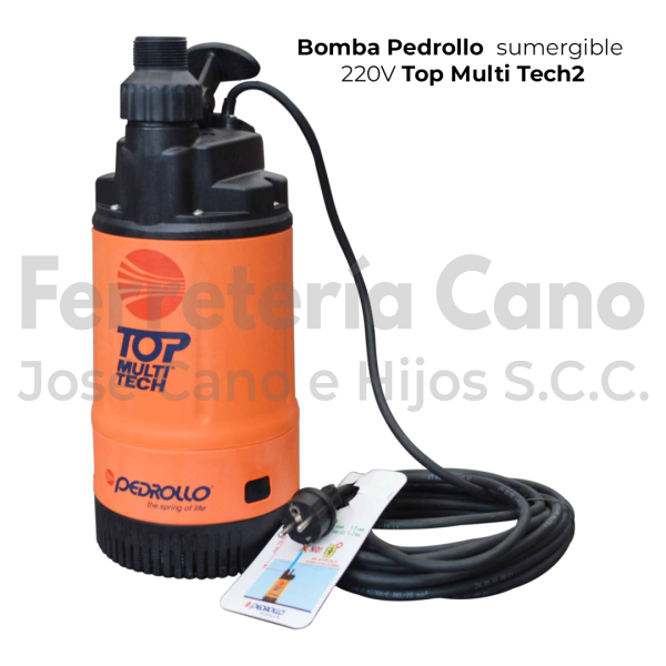 BOMBA PEDROLLO SUMERGIBLE TOP MULTI TECH 2 0.75HP 220V