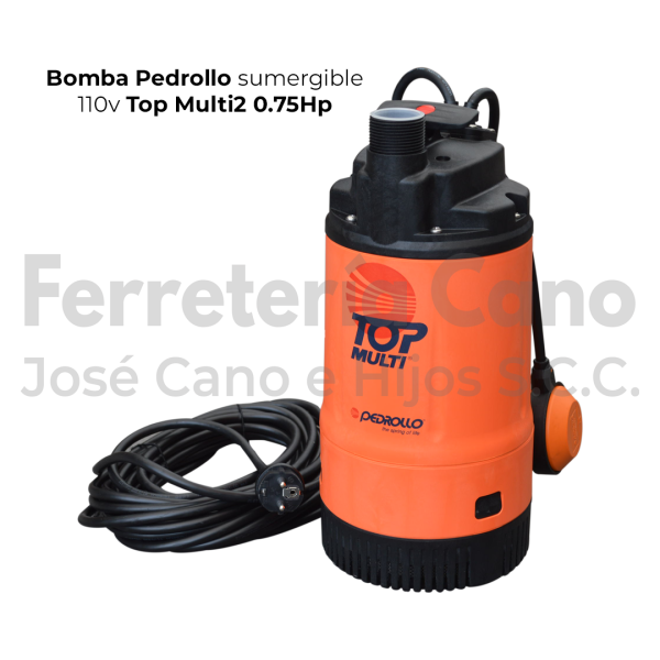 BOMBA PEDROLLO SUMERGIBLE TOP MULTTI 2 0.75 HP 110V