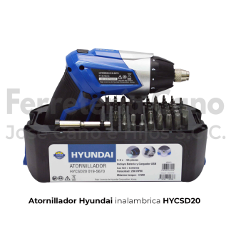 atornillador hyundai inalámbrico 3.6v