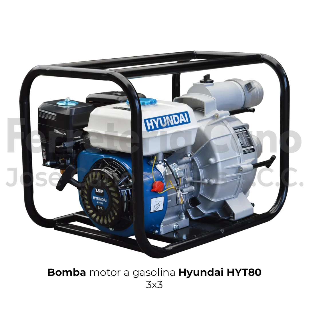 Motobomba Hyundai HYT80 gasolina para aguas con sólidos