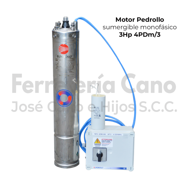 MOTOR SUMERGIBLE PEDROLLO MONOFASICO 3,0HP 4ZPC30P1 1F-220V