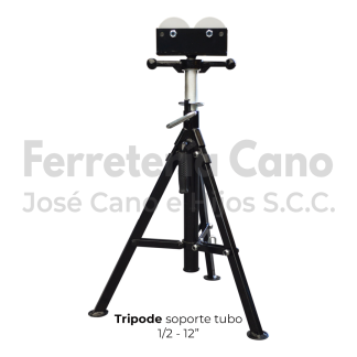 Trípode soporte de tubo 1/2" a 12" con rodillos