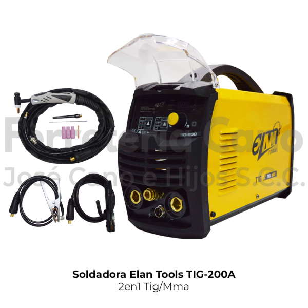 SOLDADORA ELANTOOLS 2EN1 TIG MMA TIG-200 110-220V C-ANTORCHA TIG