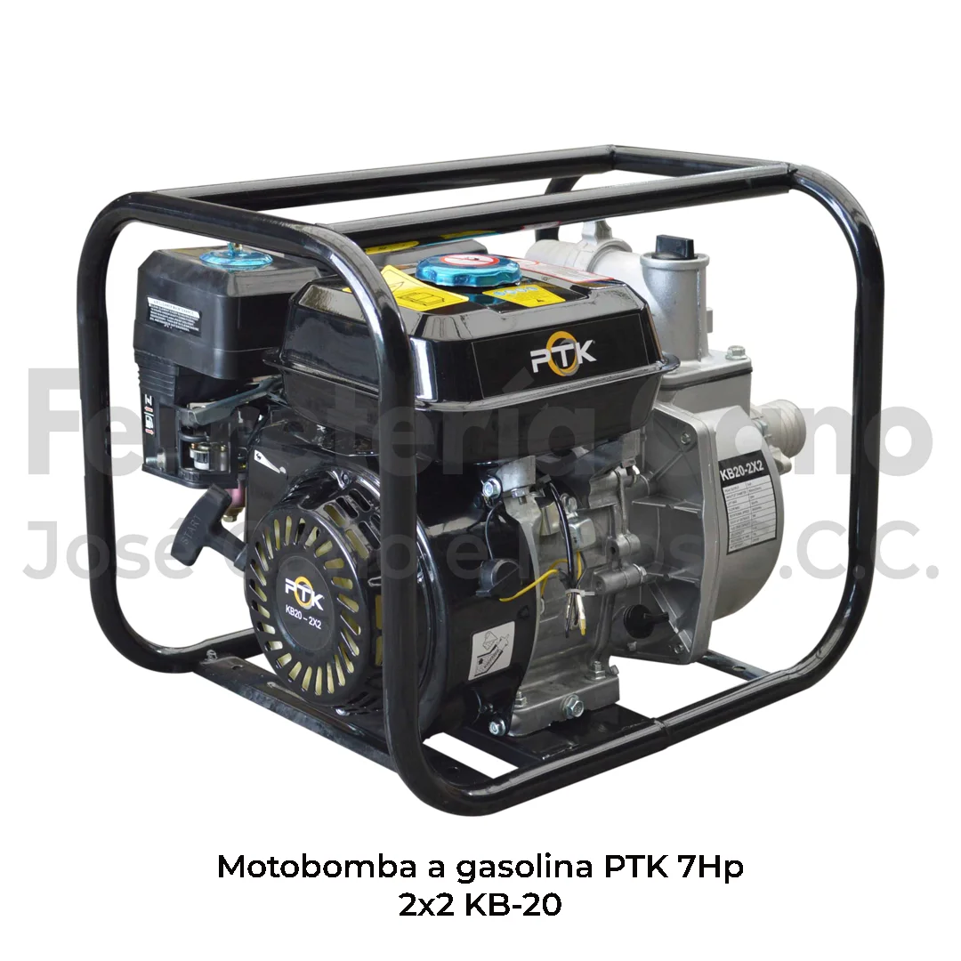 Motobomba PTK de gasolina 7 HP para riego