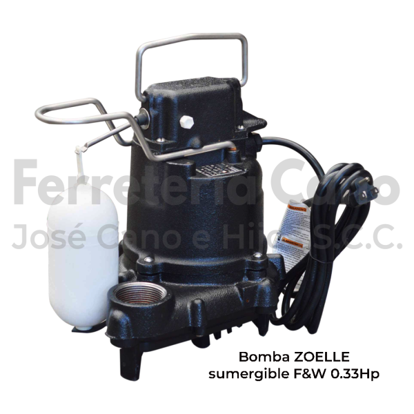 BOMBA ZOELLE  SUMERGIBLE F&W 0.33HP