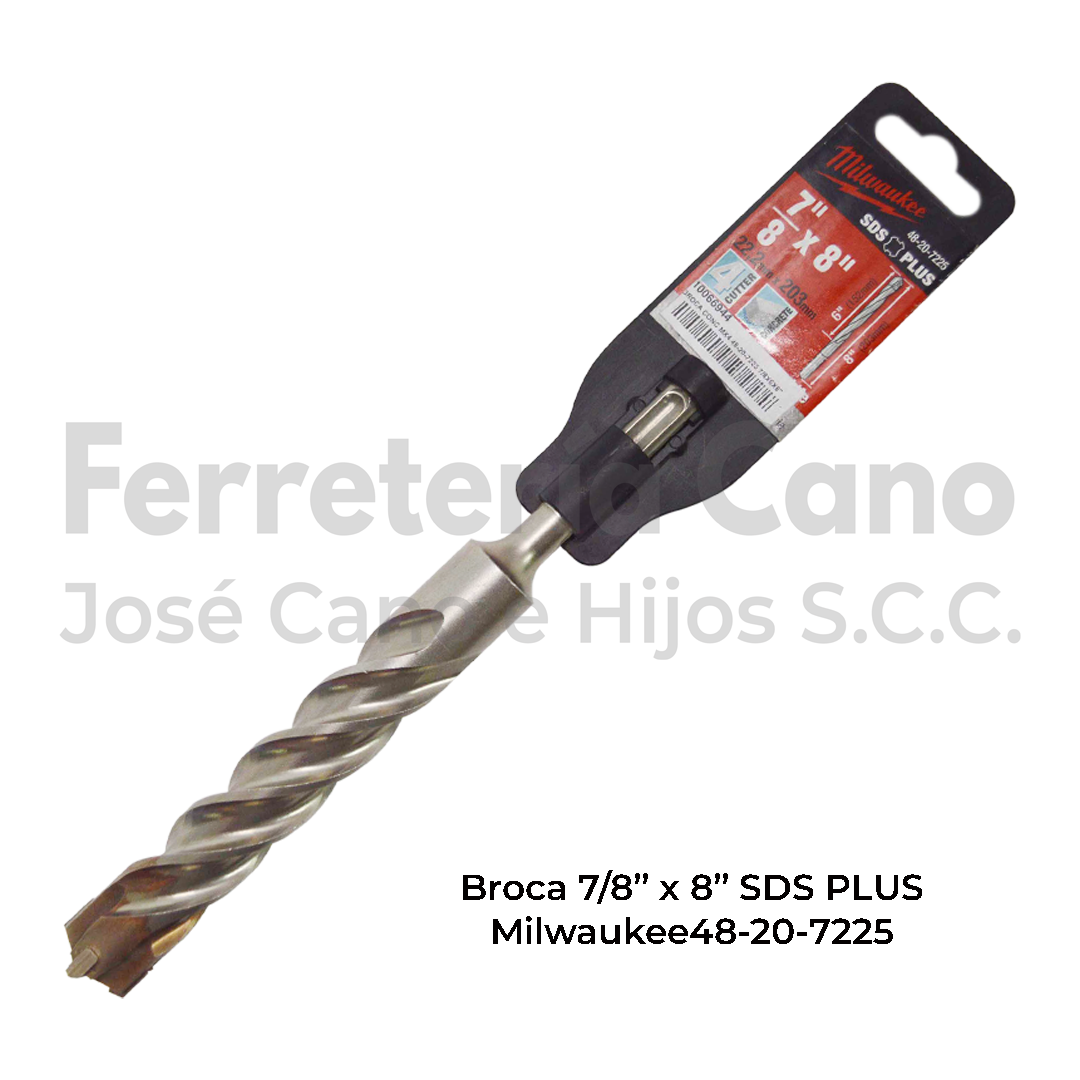 Broca Milwaukee SDS Plus MX4 para concreto y mampostería –