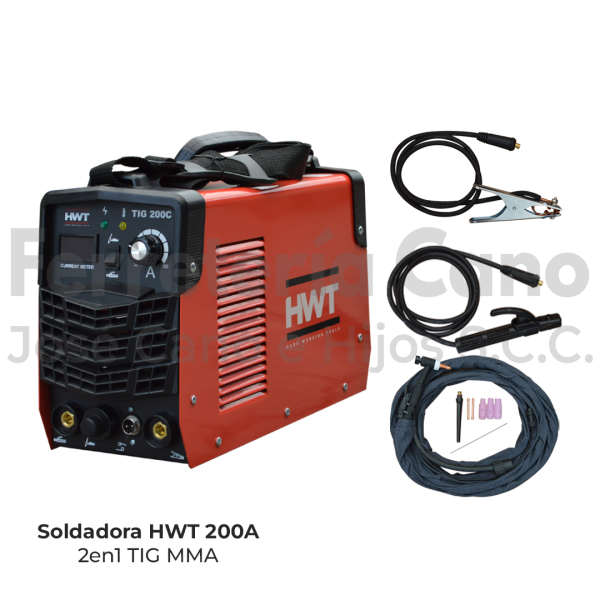 SOLDADORA HWT 2EN1 TIG MMA 200A