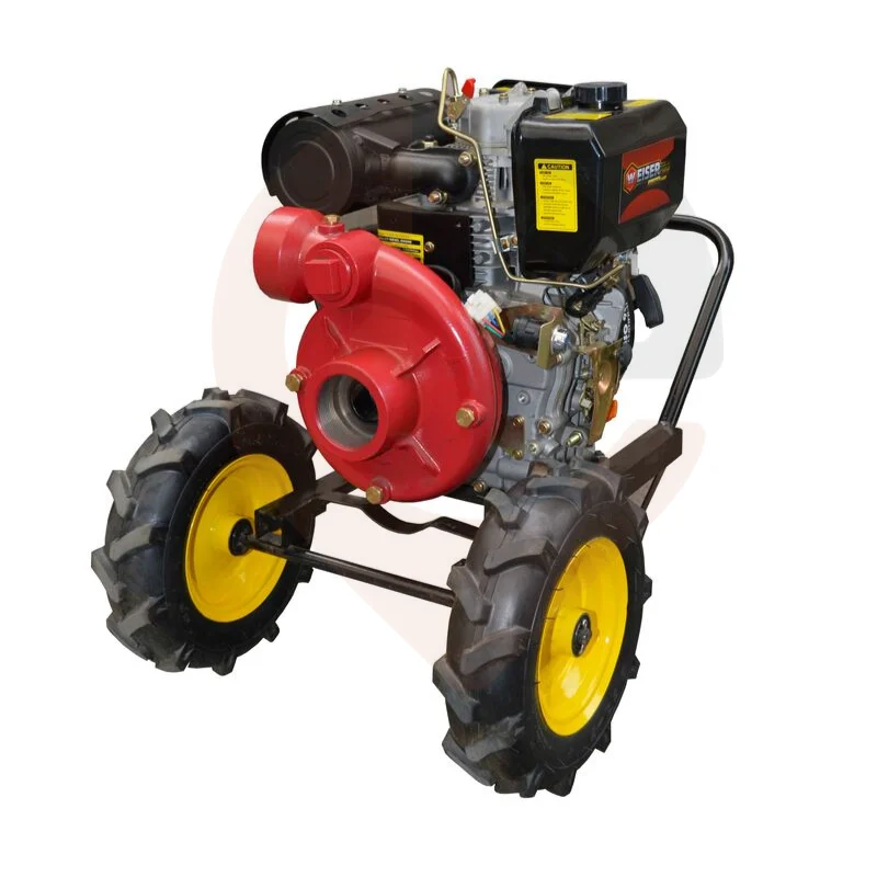 Motobomba WeiserPro diésel 14 HP con chasis y rueda