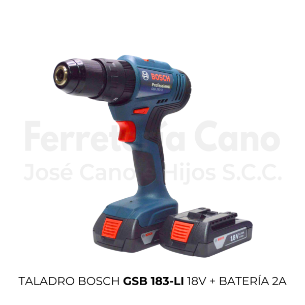 Taladro Bosch GSB 183-LI 18V + batería 2A