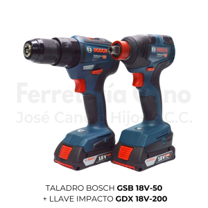 Taladro Bosch GSB 18V-50 + llave de impacto GDX 18V-200