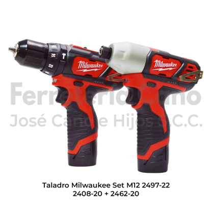 Taladro Milwaukee 2497-22 Set 2408-20 2462-20 M12