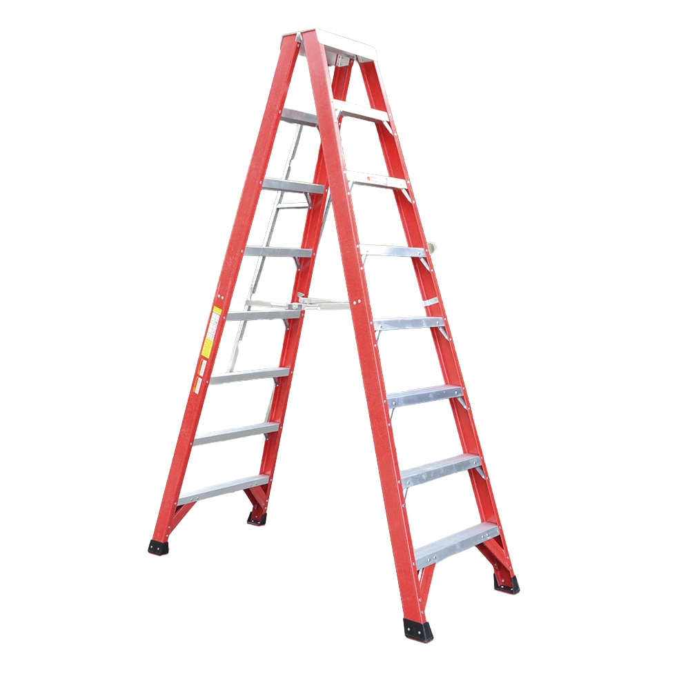 Escalera de tijera de fibra de vidrio Maviju de doble acceso y 7 peldaños