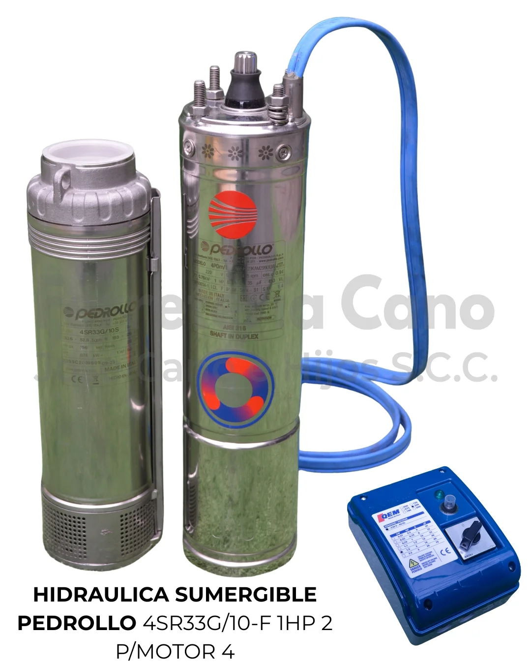 Kit hidráulica y motor Bomba Sumergible Pedrollo 4SR33G/10-F 1HP para Pozo