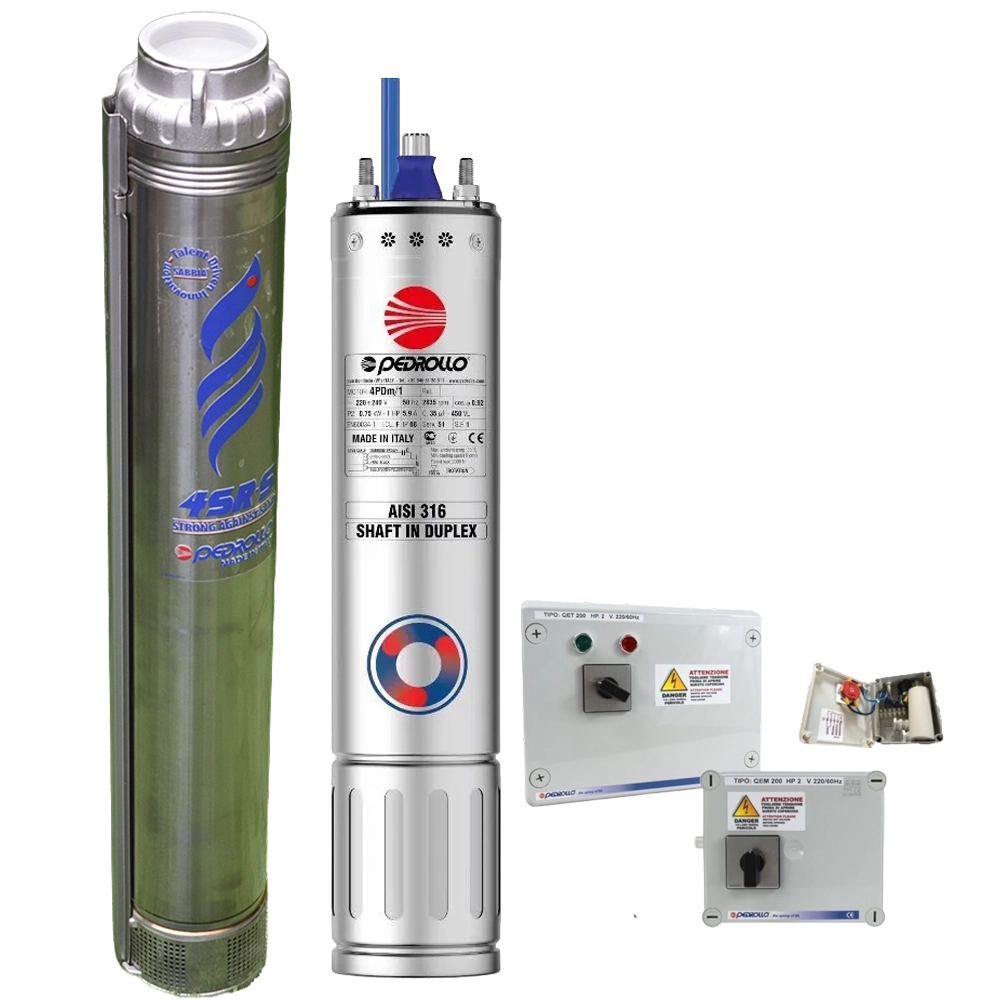 Kit hidráulica y motor Bomba Sumergible Pedrollo 4SR45G/50 5.50HP | Agua