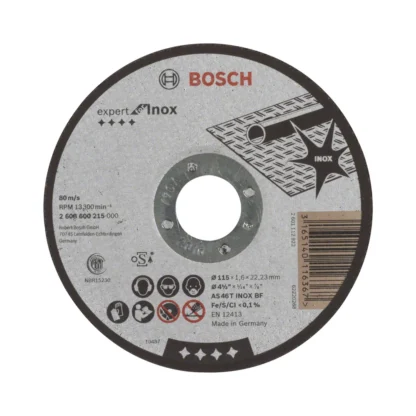 Disco Corte Metal Bosch Standard 115mm 1mm Acero Inox