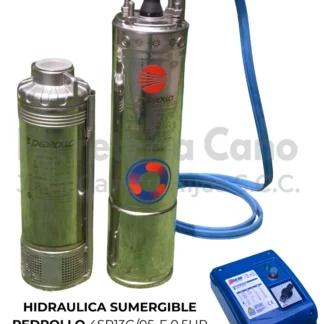 Kit Bomba Sumergible Pedrollo 4SR13G/05-F 0.5HP Completo (Hidráulica + Motor + Tablero)