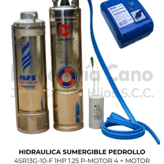 Kit Bomba Sumergible Pedrollo 4SR13G/10-F 1HP Completo (Hidráulica + Motor + Tablero)