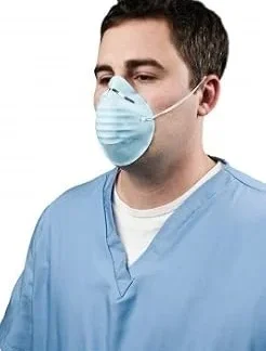 Mascarilla plástica azul contra polvo, tipo cono