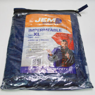 Impermeable terno 2 piezas azul talla XL JEM Safety con cintas reflectivas