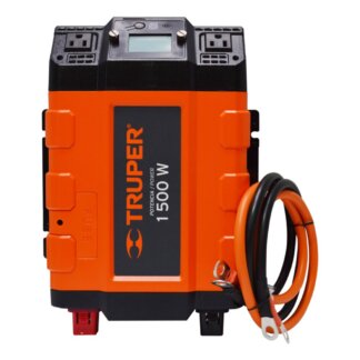 Inversor de Corriente Truper 1500 W 10492 con Pinzas para Batería