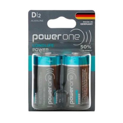 Pilas PowerOne AA, AAA y D en Paquete de 2 y 4 Unidades - D x2